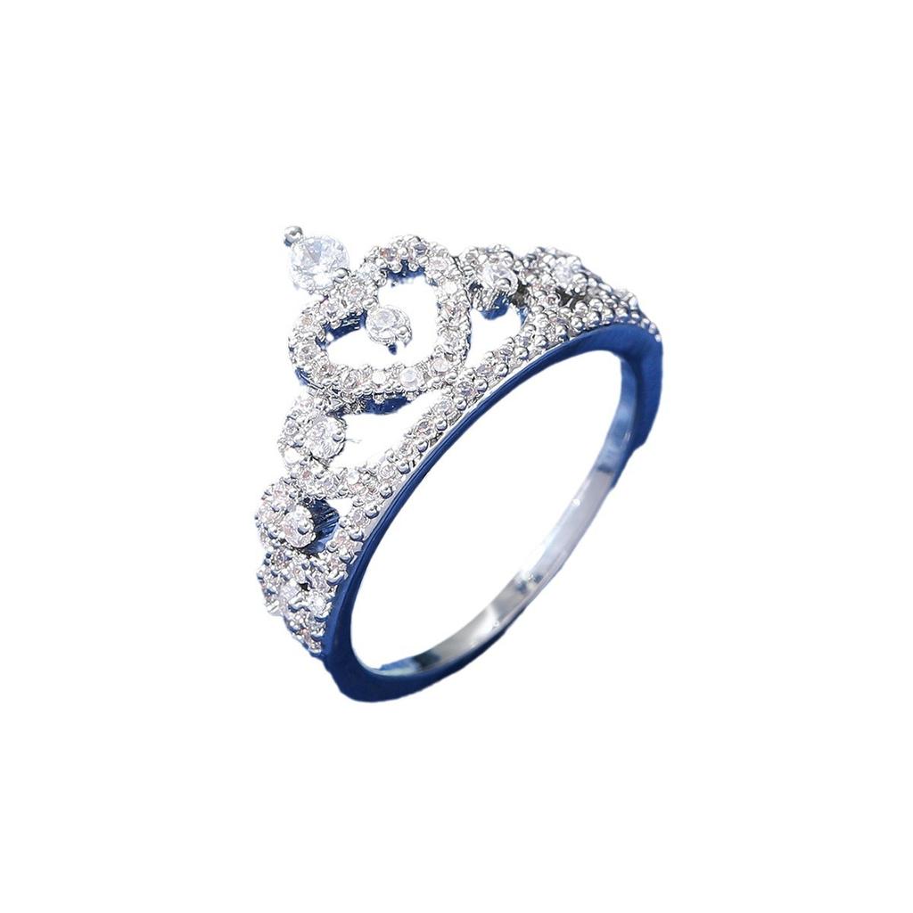 Кольцо GemChic женское сверкающее в форме сердца кольцо-корона женское легкое роскошное открывающееся регулируемое кольцо на день рождения рождественский подарок на день рождения