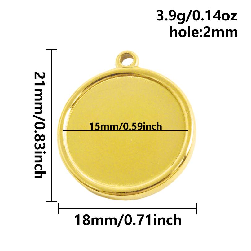 6pcs Heart Square Water Droplet Oval Cabochon Base Setting Pendant Stainless Steel Charms For Jewelry Making Bulk DIY Materials