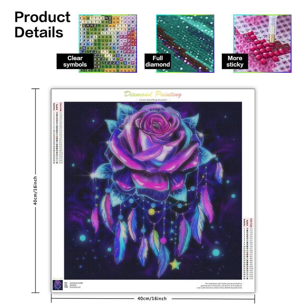5D Алмазная картина Пейзаж Полный круглый Алмазная вышивка Цветочные украшения для дома 40x40см