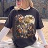 Retro Dachshund Howling Moon T-Shirt, Wiener Dog Graphic Tee, Starry Night Doxie Shirt