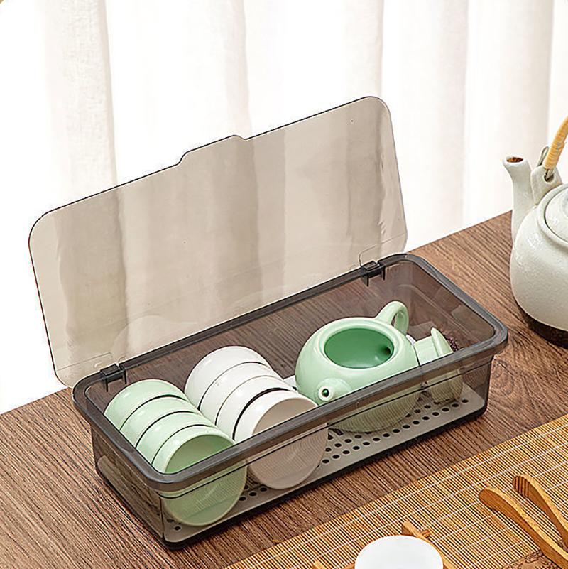 Chopsticks Storage Box Holder With Drainage Partition Household Kitchen Chopsticks Spoon Cutlery Storage Case