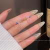 Sweet temperament dopamine colored zircon stud earrings women's light luxury niche high-end butterfly earrings ear jewelry