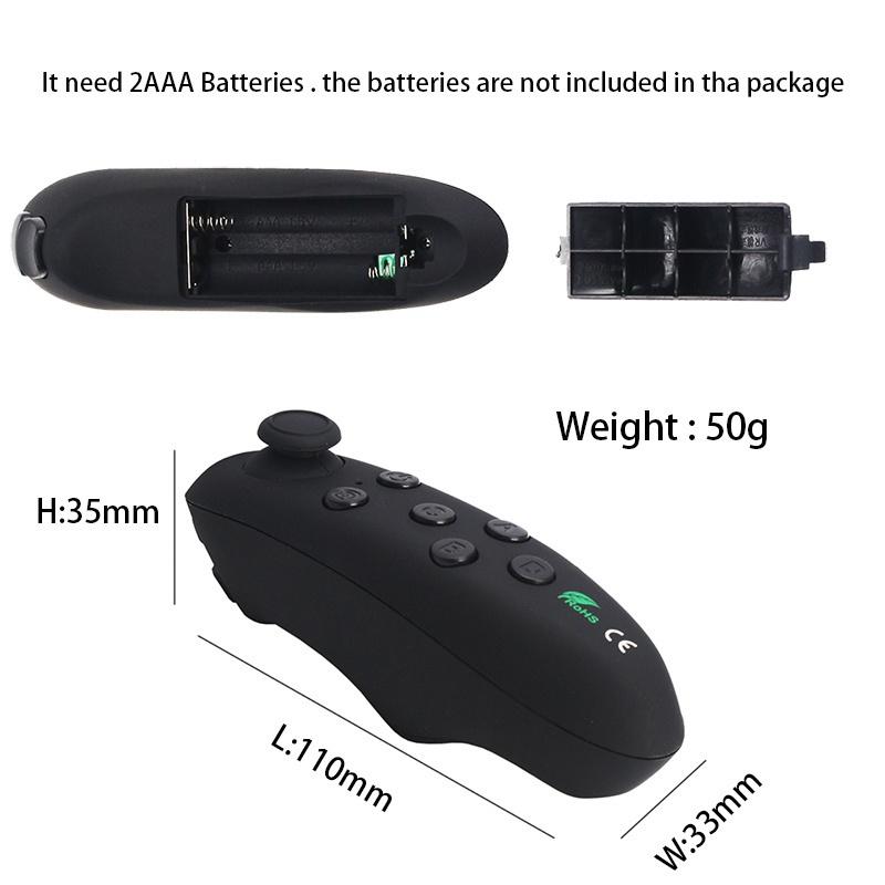 3D VR Glasses Virtual Reality Headset Bass Stereo Surround Headphone Games Movie VR Headset Wide Angle for 4.5-6.7 Inches Smartphones Remote Gamepad