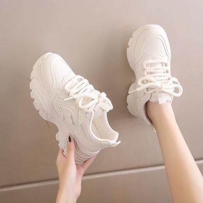 Платформенные кроссовки для папы женские весенне-осенние новые кожаные водонепроницаемые спортивные повседневные кроссовки кроссовки для папы