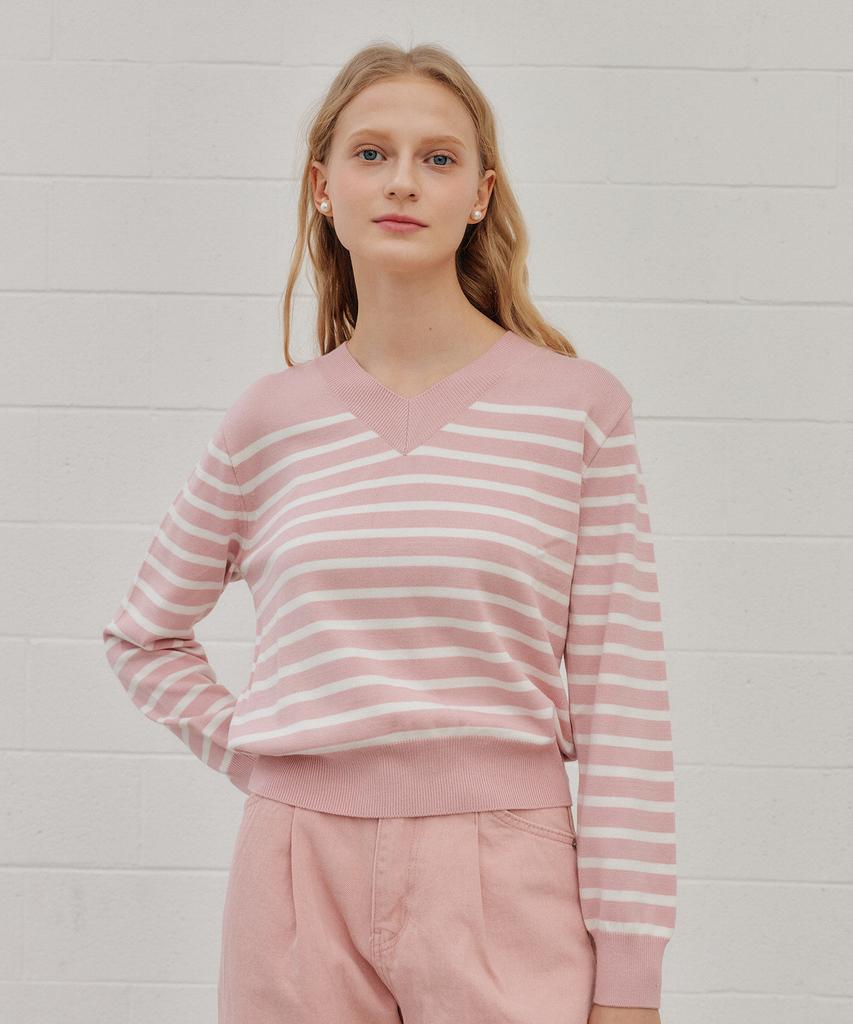 YUPPE Line Stripe Knit_Pink