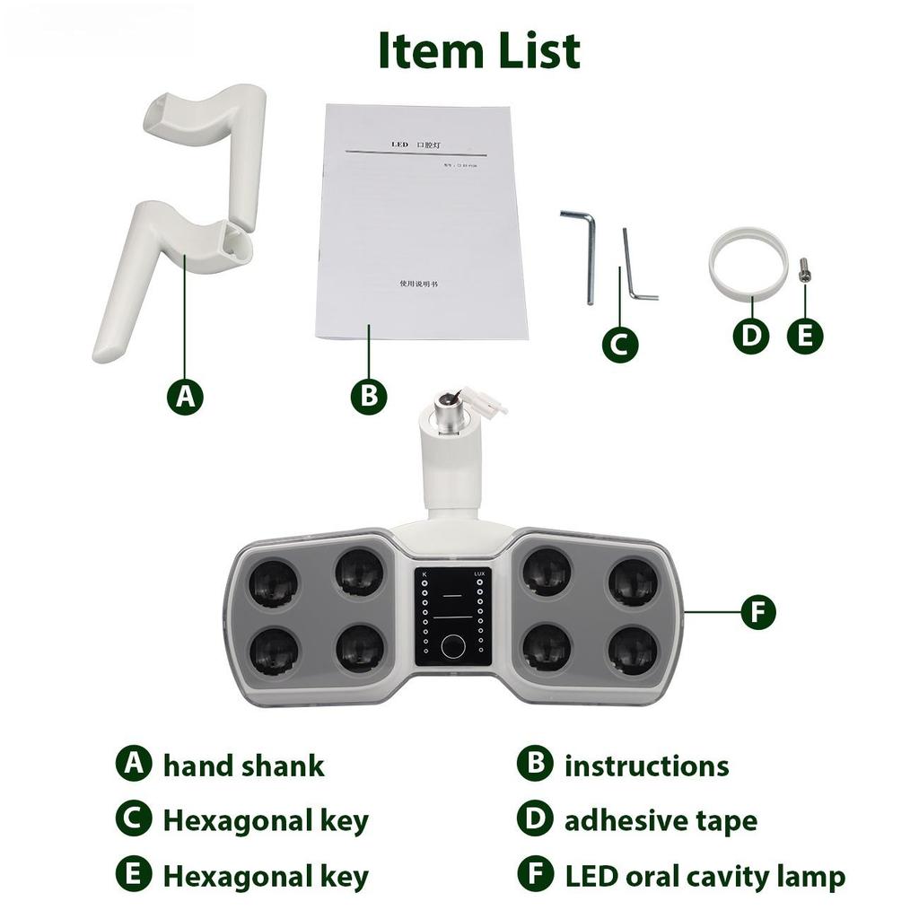 Стоматологический светодиодный хирургический светильник Датчик освещения Кресло Двойной цвет Регулируемая яркость Свет Стоматологические материалы Инструменты для стоматологии