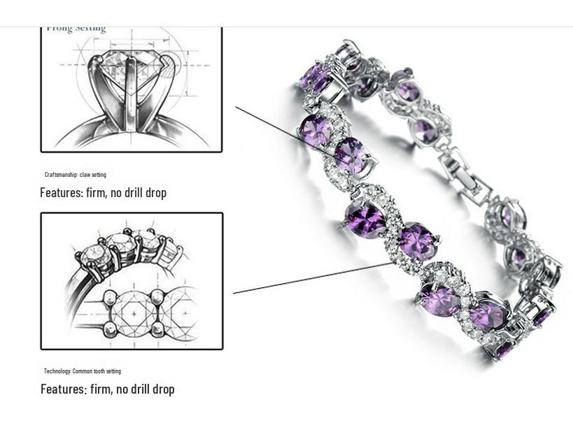 AAA Women's Zircon Gemstone Bracelet - Valentine's Day Gift ST-49