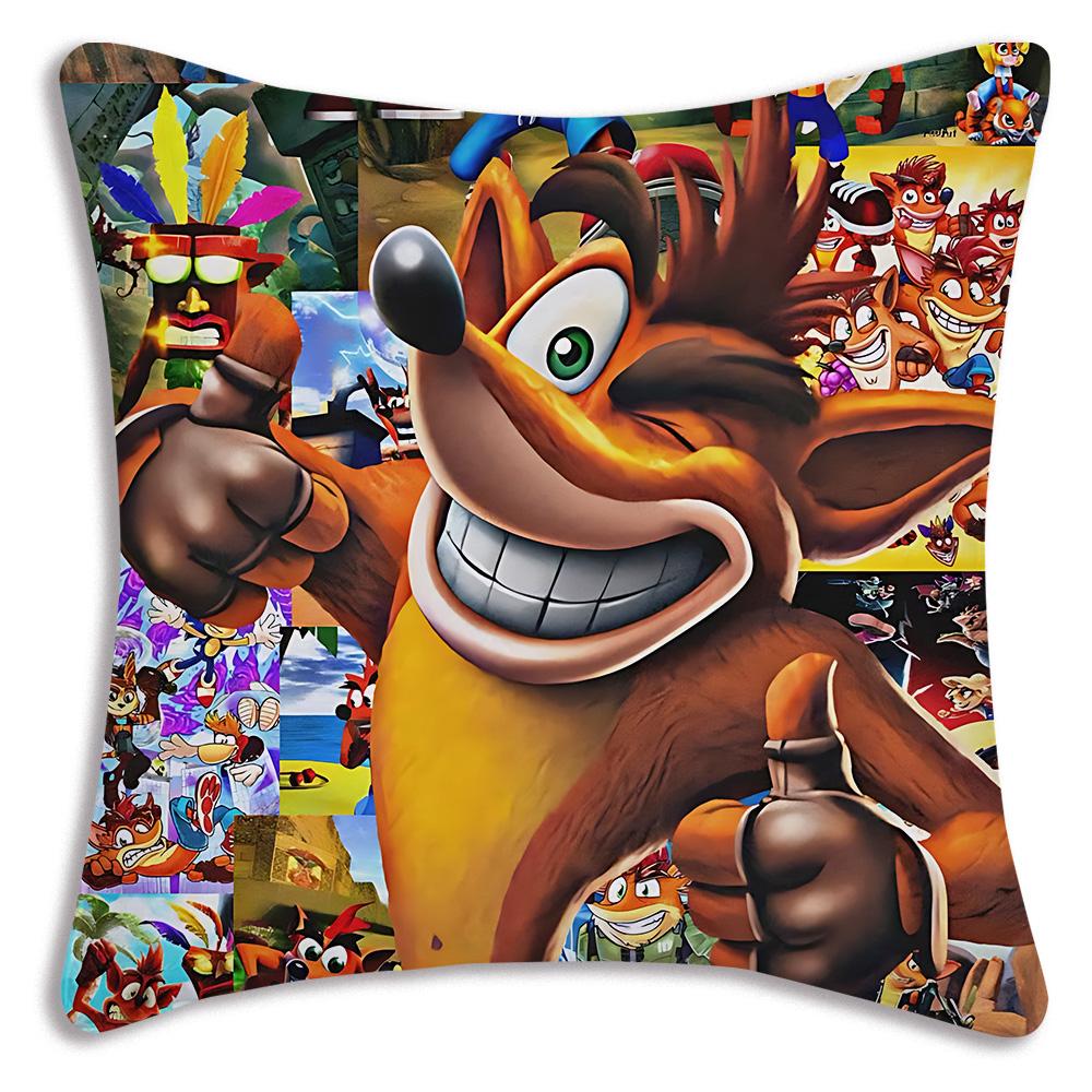 Мультяшные Crashs B-Bandicoots Наволочки Мультяшные Декоративные для Дивана Домашние Двусторонние Короткий Плюш Милая Наволочка