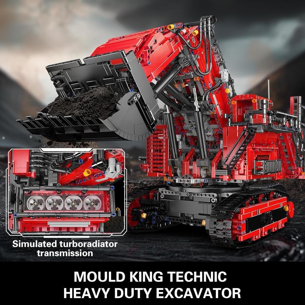 Mould King 17070/17071 Технический автомобильный строительный блок с дистанционным управлением R9800 Сборка модели экскаватора Грузовик Кирпич Детский рождественский подарок