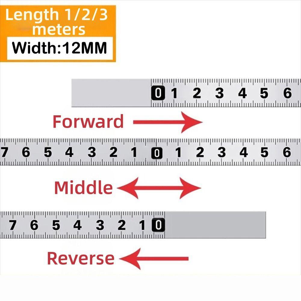 12MM Width Metal Tape Measure Self-Adhesive Workbench Ruler Durable Measuring Tape