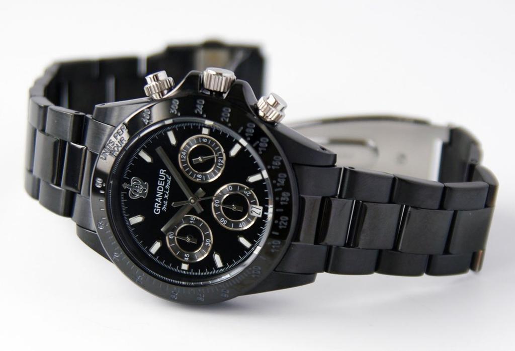 GRANDEUR Японский Хронограф Часы с Черным IP Покрытием JGR005W3 Черный x Черный [GRANDEUR] Мужские
