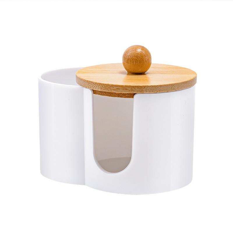 Портативный держатель для ватных палочек с двумя отверстиями, современный круглый контейнер для хранения косметики для ватных дисков и спонжей для макияжа