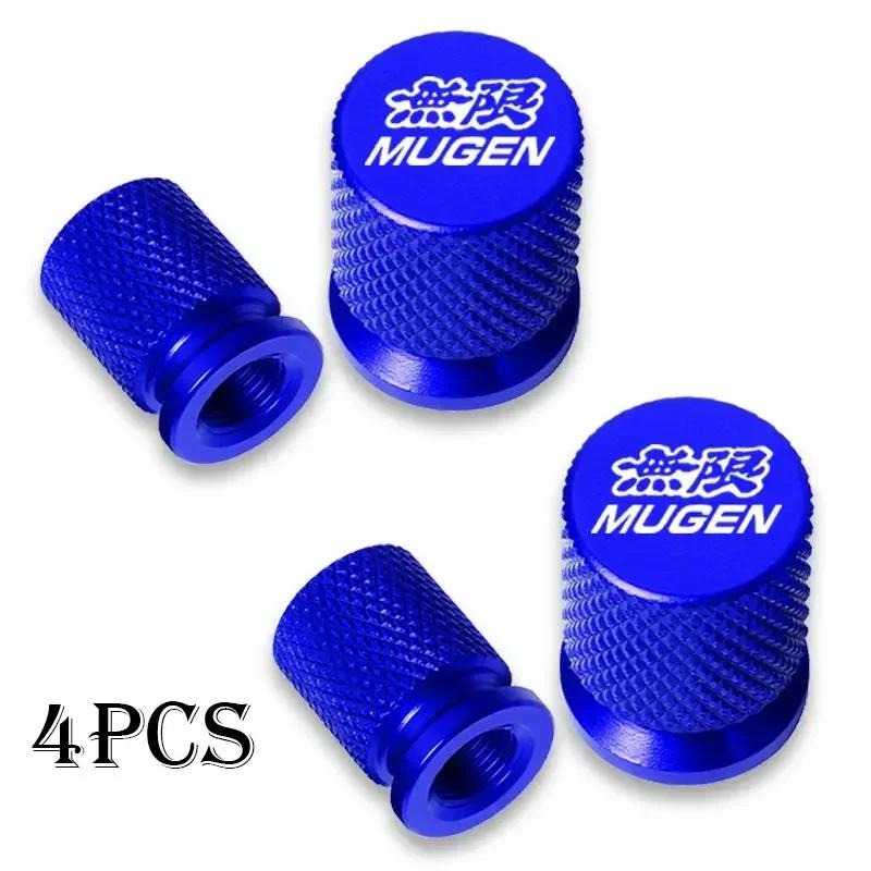 PLXI9 4Pcs Car Wheel Tire Valve Caps Tyre Stem Covers Airdust Waterproof For Honda Mugen CB400 CB650F CBF CBR250RR CRF SH300 NC750