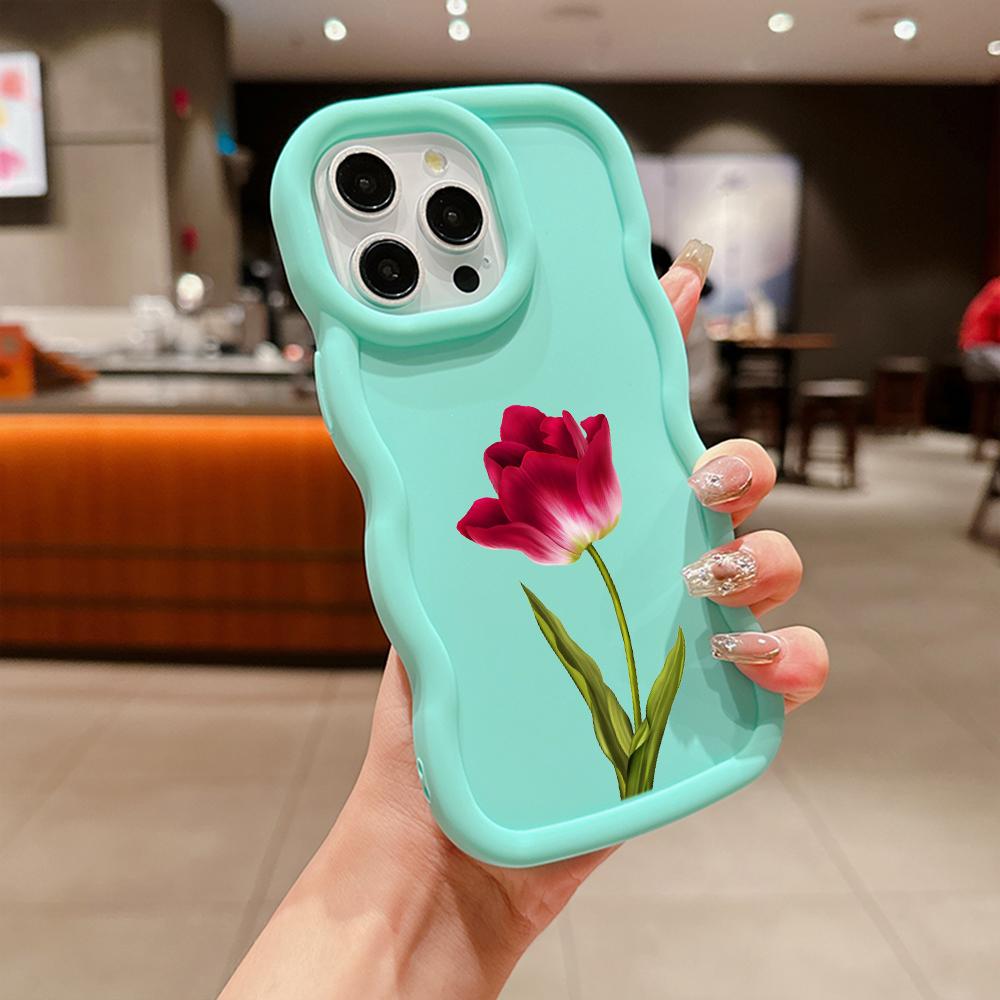 LZ16 Flower Wave Silicone Phone Cases for Samsung A15 S23 FE S24 Ultra A34 A54 A14 A55 Motorola G32 OnePlus Soft Cover