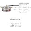 Stainless Steel Serving Casserole Handi Bowl with Glass Lid, Hammered Design - 500 Ml Volume, Enhance Your Dining Experience
