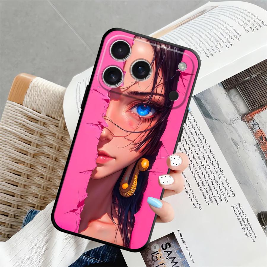 Чехол One Piece Нико Робин Нами для iPhone XR XS Max 13 12 11 17 Pro Max 15 16 14 Plus 7 8 17Air Черный Мягкий Чехол для Телефона