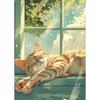 Lazy Cat Cartoon Poster and Print Canvas Painting Cat Sleeping on Windowsill Wall Art Picture for Living Room Home ation