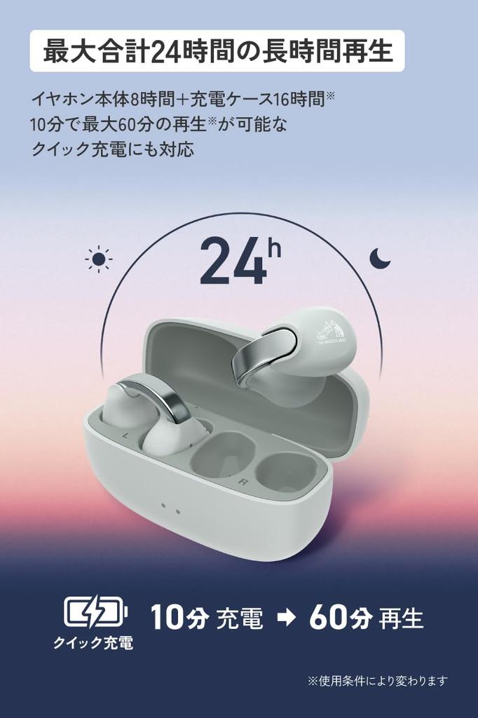 JVC Kenwood Беспроводные наушники Victor, Bluetooth, открытые наушники-вкладыши, совместимые с приложением, в общей сложности 24 часа воспроизведения, в комплекте микрофон, маленькие, легкие