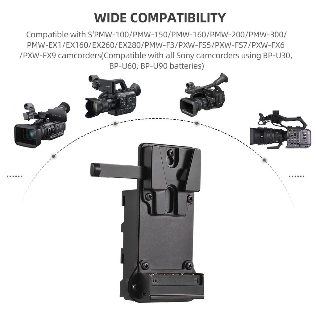 Andoer V Mount Battery Plate To NP-F Dummy Battery Power Adapter Built-in Battery Decode Chip