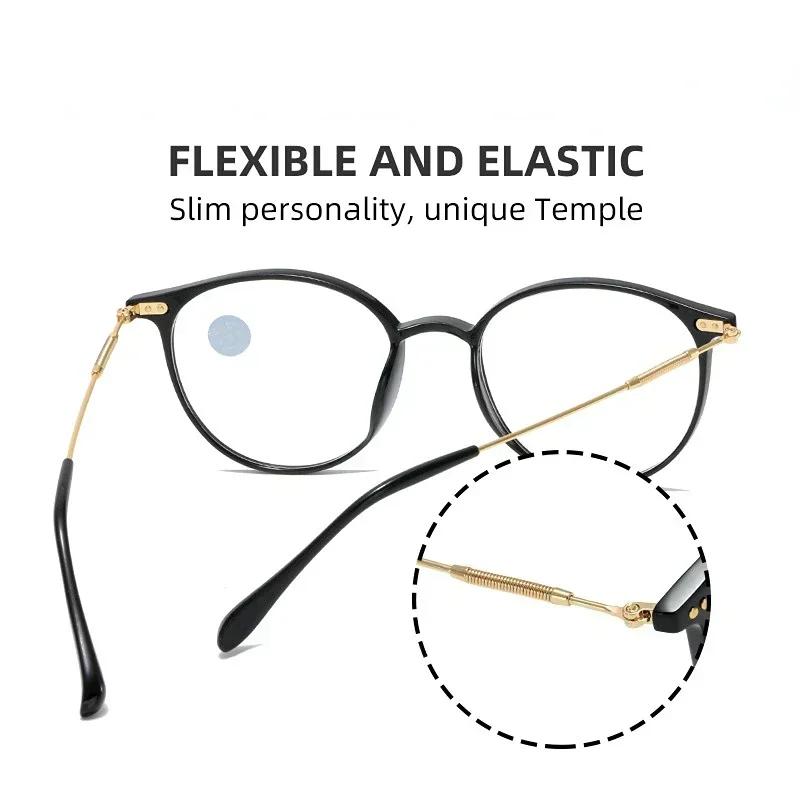 Women's Ultralight HD Reading Glasses Men Vintage Round Frame Far Sight Eyeglasses Unisex Luxury Design Presbyopia for Ladies