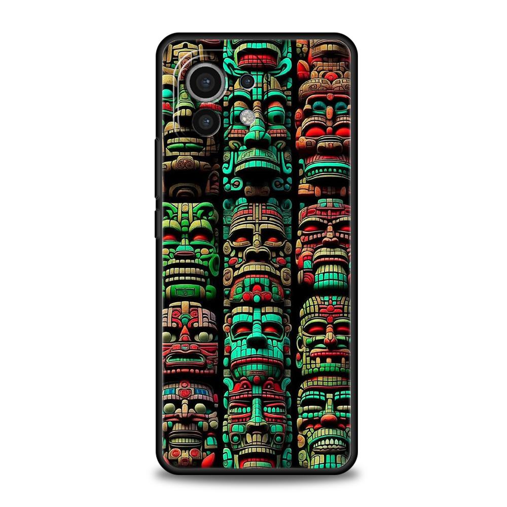 Чехол для телефона для Xiaomi Poco F7 F6 F5 F4 F3 X7 X6 X5 X4 X3 NFC M4 C51 C55 GT Pro 5G Мягкий ТПУ Fundas Винтажная Роспись с Тотемами