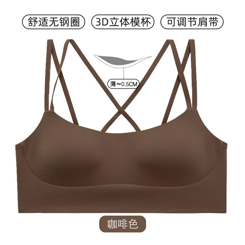 Vest-type underwear, women's thin style, no steel ring, no marks, comfortable, anti-light tube top, sexy and beautiful back light sports bra cover.