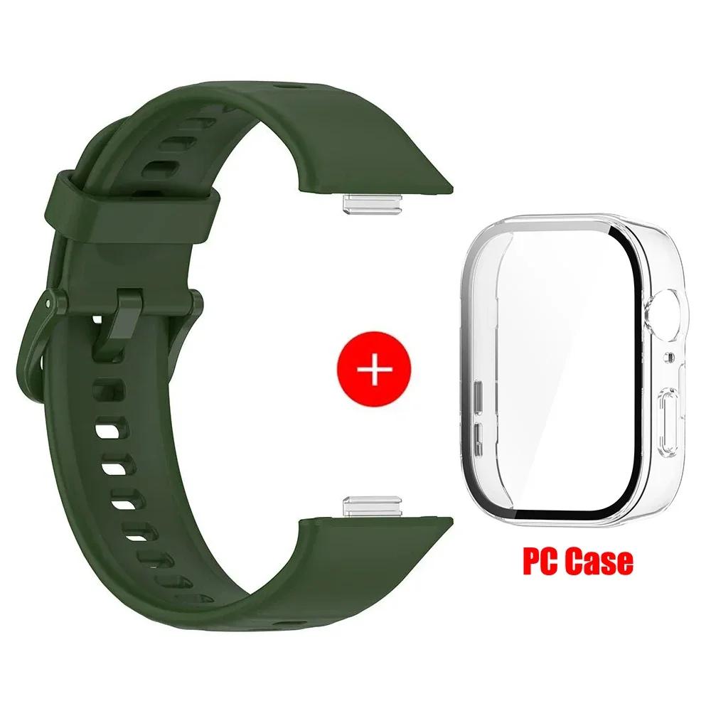 Case+Silicone Band For Huawei Watch Fit 3 Strap Sport Bracelet Tempered Glass Cover Protector for Huawei Fit3 Correa Accessories