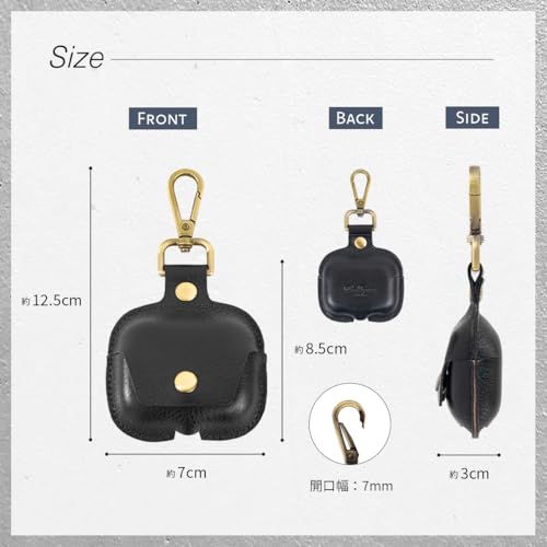 Dom Teporna AirPods Pro 3 Case, Genuine Leather Earphone Case with Full Protection and Scratch Resistance, Includes Carabiner, Charging While in Place