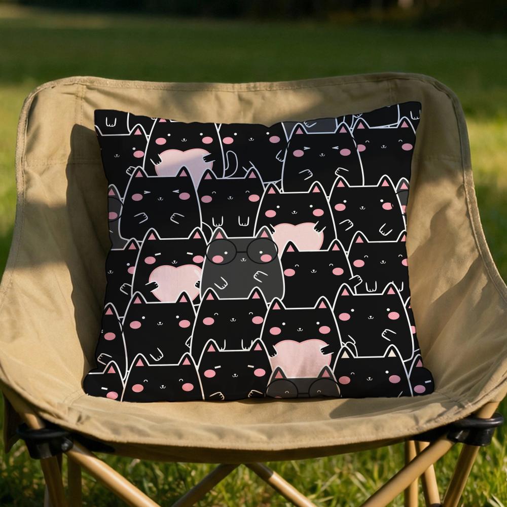 Cute Cats Themed Cushion Cover Soft Reversible Durable Pillow Cover MultiScene Use for Home Car Daily Comfort