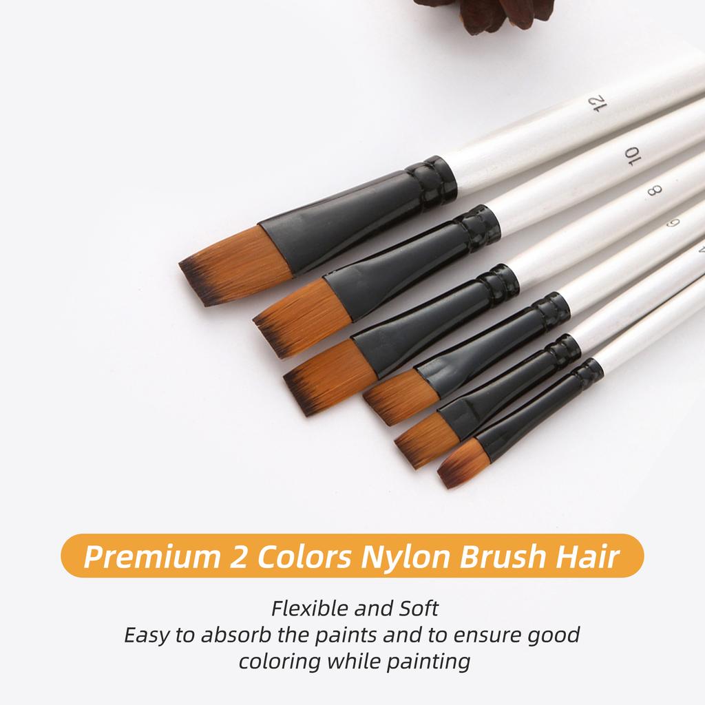 24pcs Draw Paint Brushes Set Kit Artist Paintbrush Round Brushes with Nylon Hair for Artist Acrylic
