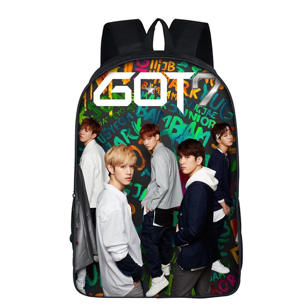 Прочный K-pop рюкзак Got7 Idol Team с 3D-печатью и вместительными отделениями