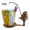 Tea Bag Rest Fishing Animal Holder, 3D Printed Heat-Resistant Coaster, Accessory for Holder Cup and Coffee Mug, Gift Lovers & Enthusiasts Turtle