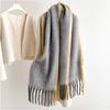 Winter Atmosphere High-End Solid Color Fringed Autumn Winter Warm Thickened Korean Style Scarf Shawl Neck Warmer