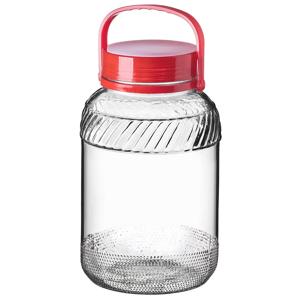 KADAX Jar Glass Jar 5L With Lid Handle For Pickling Cabbage For Cucumbers