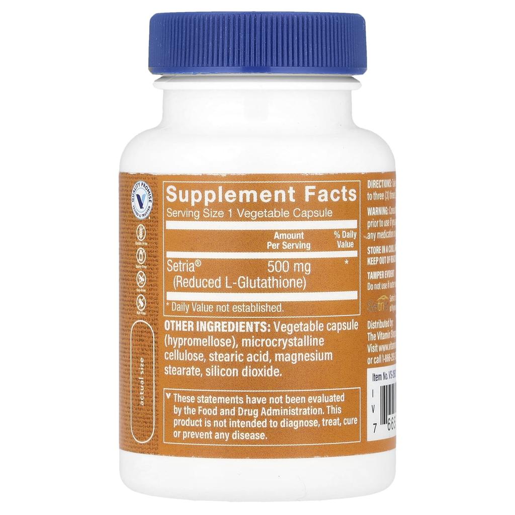 Reduced Glutathione, 500Mg, 60 Veggie Caps