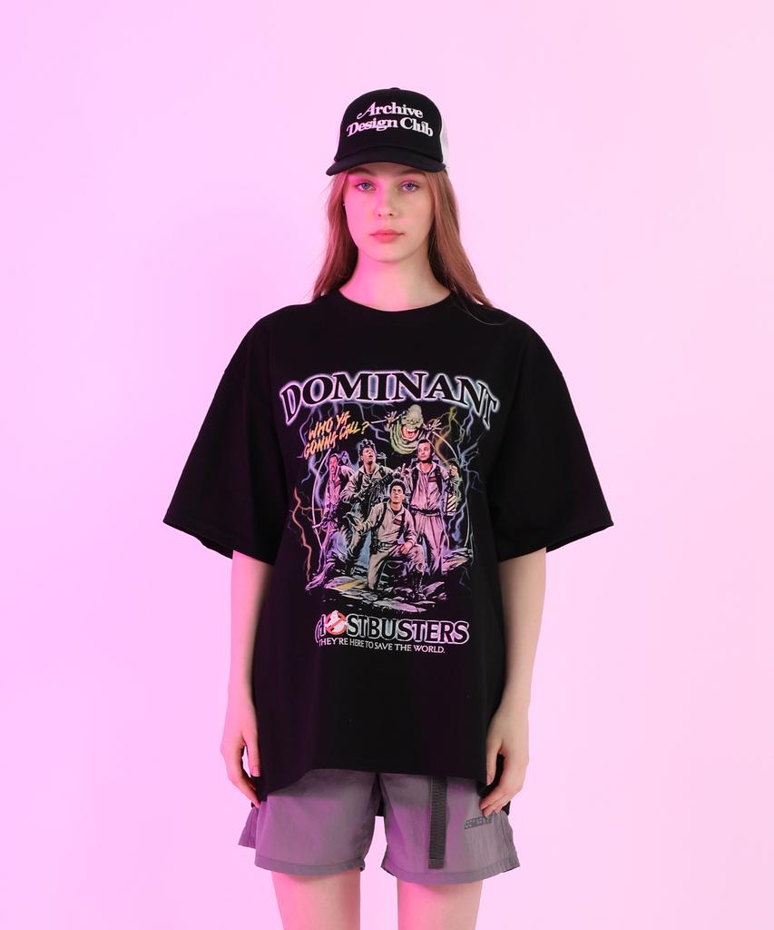 DOMINANT Unisex Ghost Print Embroidered Oversized Short Sleeve Tee