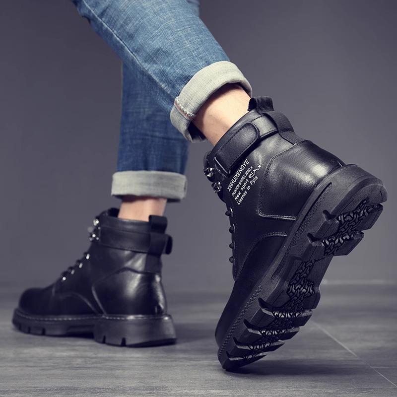 Ботинки Martin мужские высокие британские комбинезоны ботинки для активного отдыха модная обувь кожаные ботинки среднего берца мужские осенние повседневные ботинки Martin