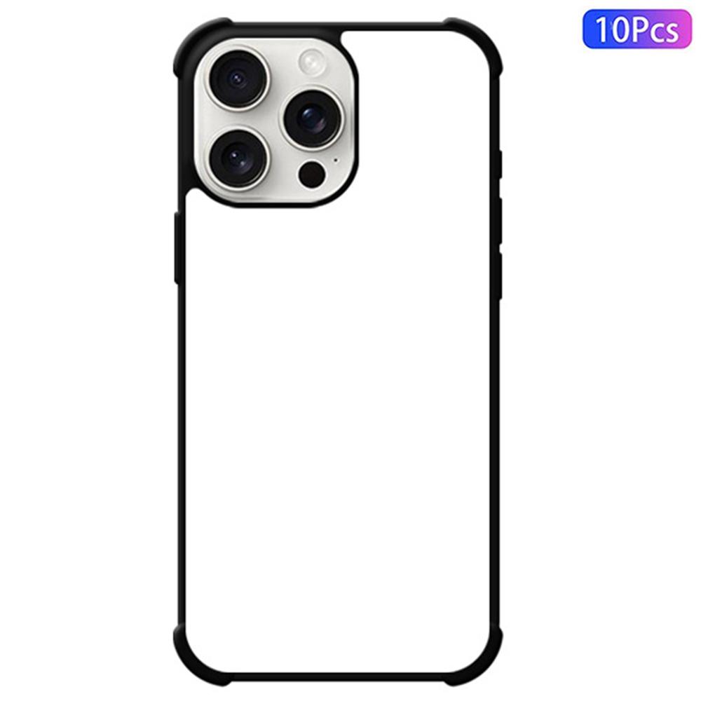 10 шт./упаковка Чехол для iPhone 16 Pro Max Четыре угла Защита от падения PC+TPU Чехол для телефона Поддержка термотрансферной печати
