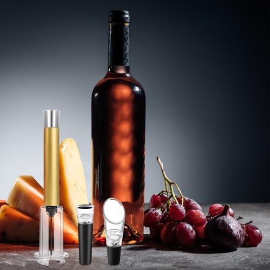 Набор штопоров для вина с воздушным давлением Эффективный штопор Открывалка для бутылок Miracle Air Pressure Pump Открывалка для бутылок с воздушным давлением Пневматический насос для извлечения пробок Набор штопоров для винных бутылок