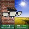 (1/2/3 Pack) 3-Head Solar Outdoor Light, Motion Sensor Security Light with Wireless Remote Control