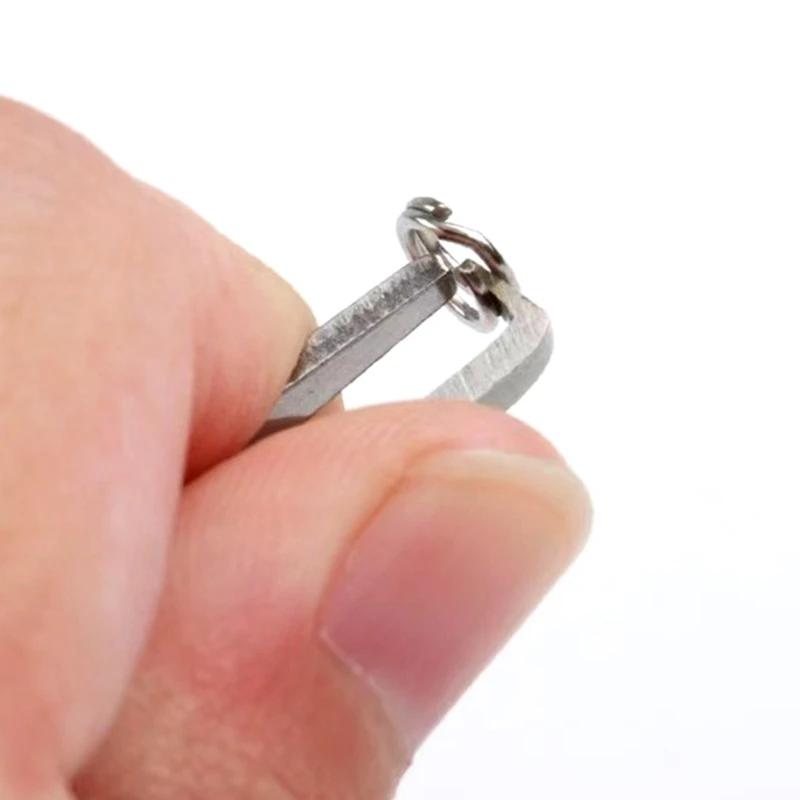 1Pc Stainless Steel Fishing Pliers Quick Split Ring Opener Tweezers Double Loop Ring Opening Tool Fishing Line Accessories