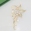 Korean Zircon Flower Brooch: Elegant Copper Inlaid Pin for Coats and Suits