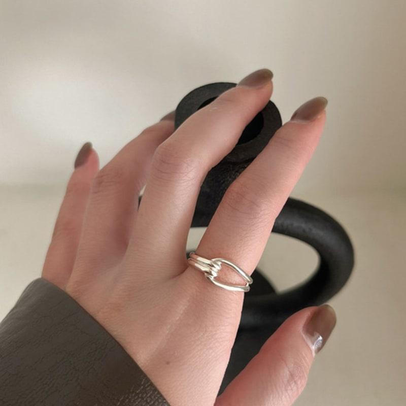 youngglow silver925 double line hook ring (2color)