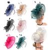 Сетчатые fascinator-шляпки, заколка для волос с перьями, винтажные шляпки для чаепития