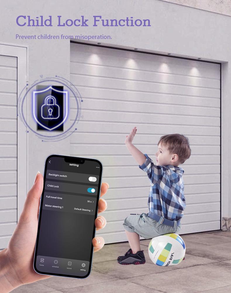 Умный выключатель рольставен Graffiti WiFi - Голосовое управление с Alexa, Панель из закаленного стекла