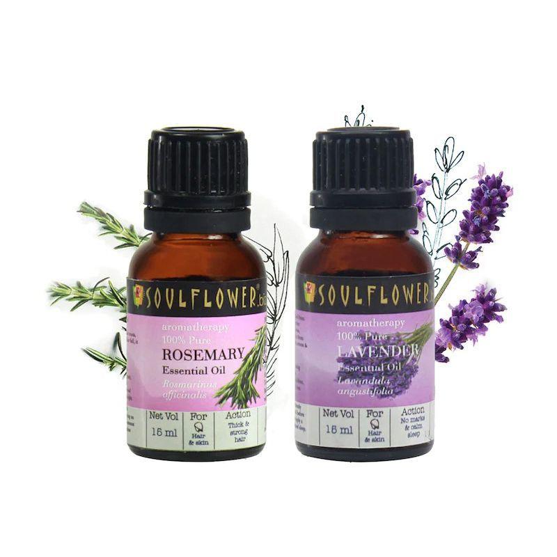 Набор эфирных масел Розмарина и Лаванды (2 х 15 мл), Rosemary & Lavender Essential Oil Set,  Soulflower