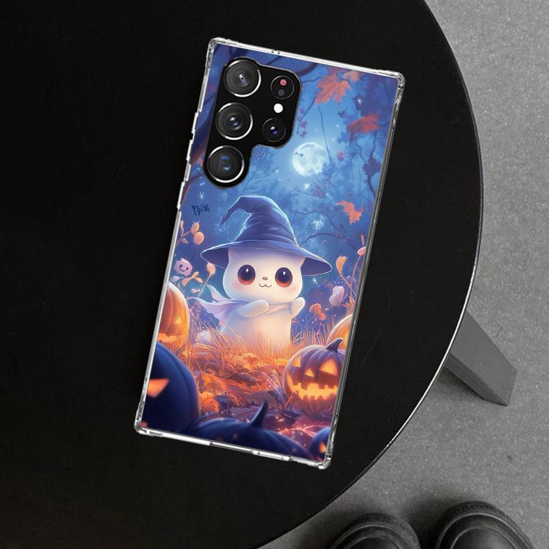 Милый чехол-накладка с призраком на Хэллоуин для Samsung Galaxy S26 S25 Edge S24 S23 Ultra S22 Plus S21 FE S20 + Художественные кастомные Fundas