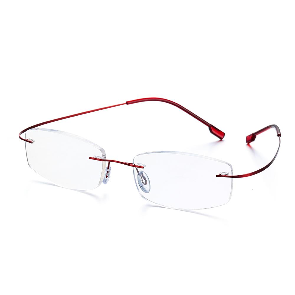 Men and Women Vision Care Eyewear Flexible Rimless Reading Glasses Memory Titanium Presbyopic Eyeglasses