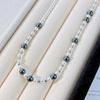 Cool Black And White Mixed Color High Quality Artificial Crystal Pearl Collarbone Chain Necklace