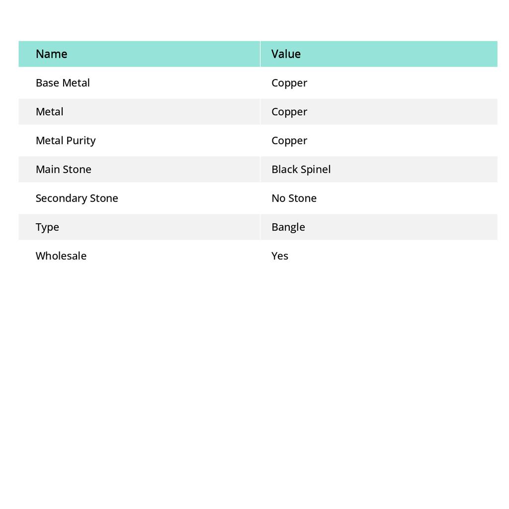 Black Spinel Gemstone Handmade Copper Wire Wrap Cuff Bangle Adjustable H6c42